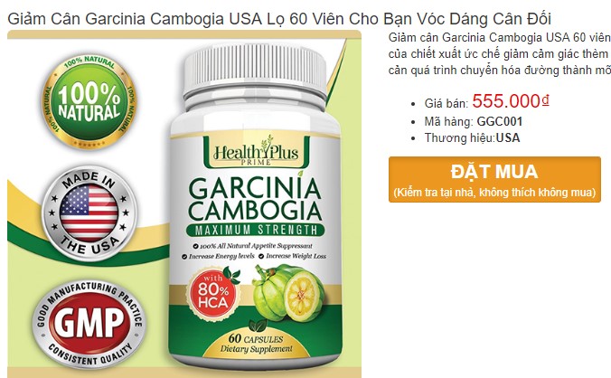 Thuốc giảm cân Garcinia Cambogia có tốt không