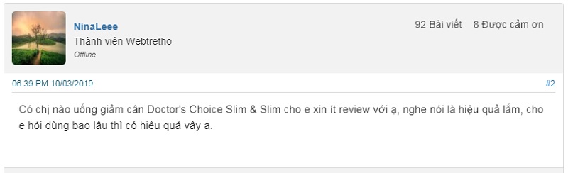 doctor's choice slim & slim review,thuốc giảm cân doctor's choice slim & slim,doctor's choice slim & slim có tốt không,doctor's choice slim & slim giá bao nhiêu